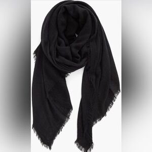 BP BY NORDSTROM Black lightweight Fringed Scarf NWT